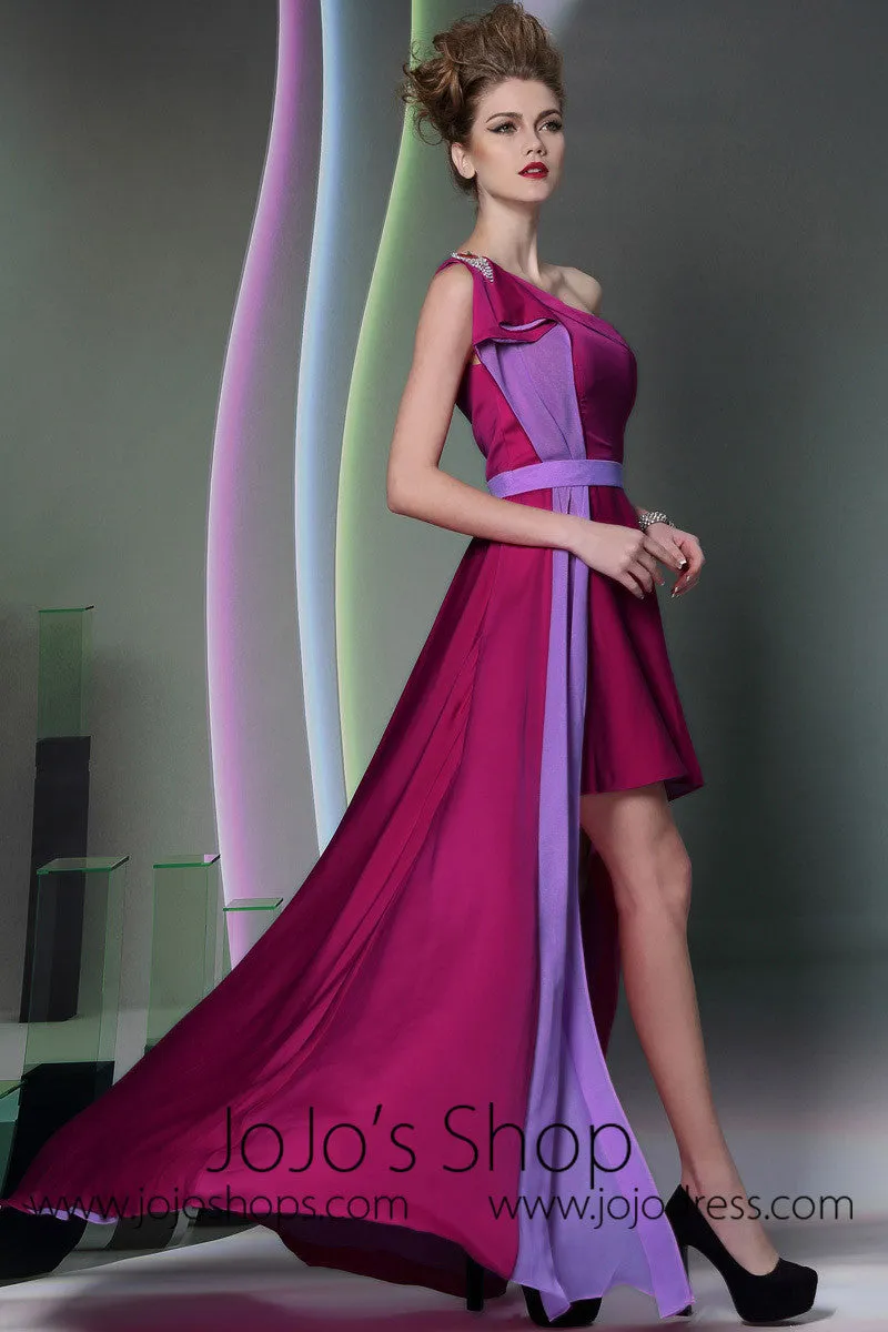 Purple Grecian One Shoulder Dress DQ830945