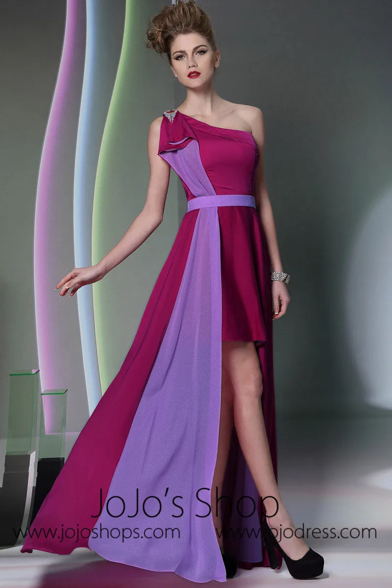 Purple Grecian One Shoulder Dress DQ830945