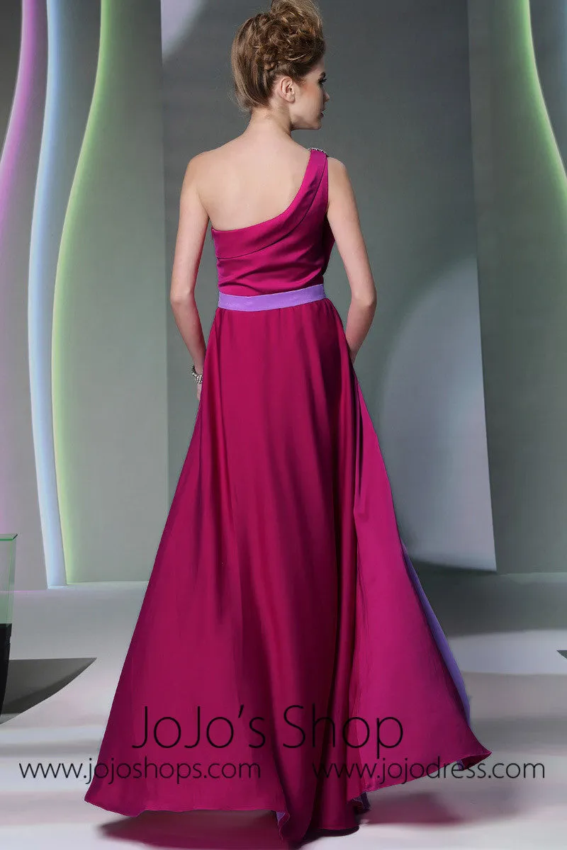 Purple Grecian One Shoulder Dress DQ830945