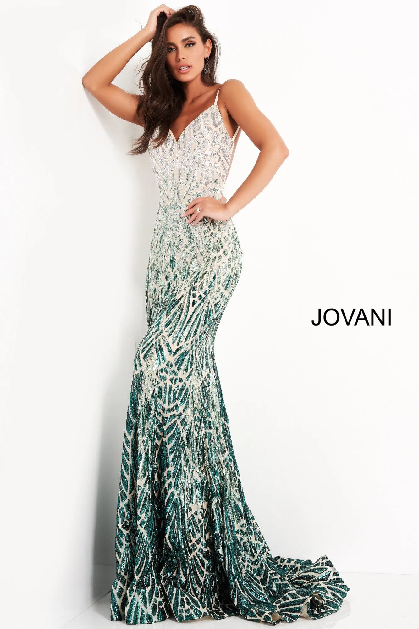 Sequin Fitted Sleeveless Gown by Jovani 06450