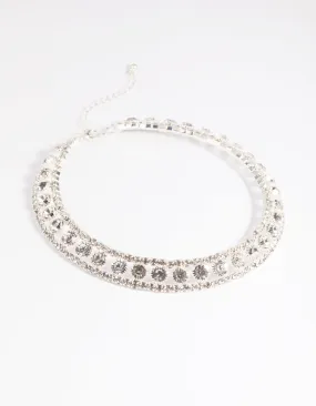 Silver Diamante Collar Choker