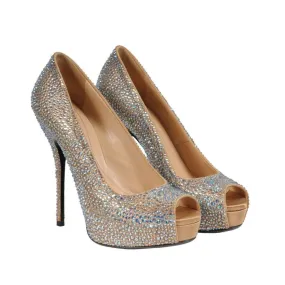 Sofia Etoile Pumps Silver Blue Crystal Strass Heels