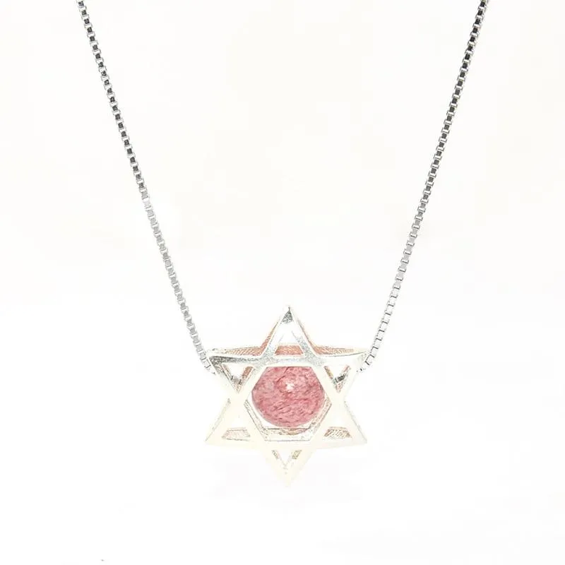 Star of David 925 Sterling Silver Stone Choker Necklaces For Women