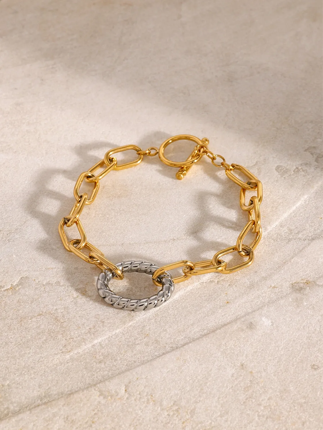 Stunning 18K Gold-Plated Two-Tone Bracelet