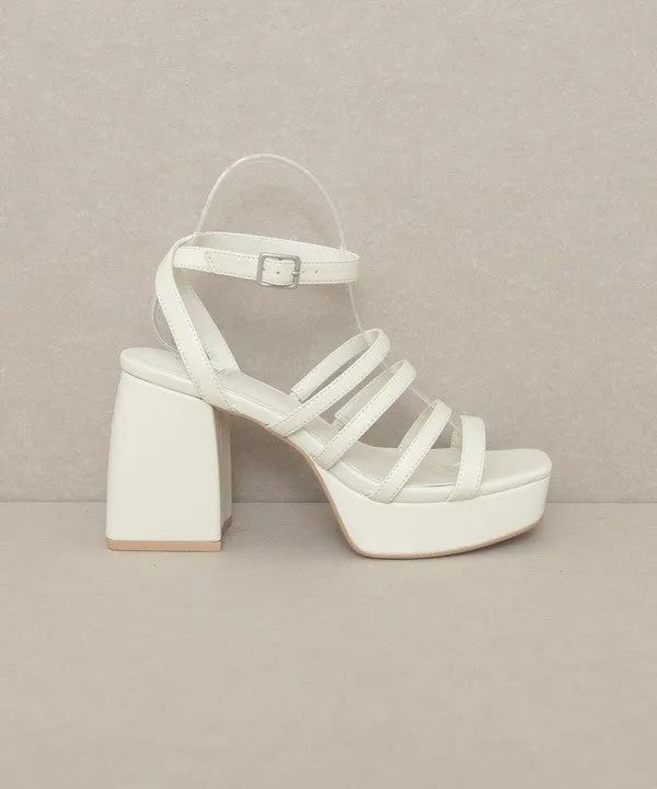 Talia Solid Color Strappy High Heel Platform Sandals