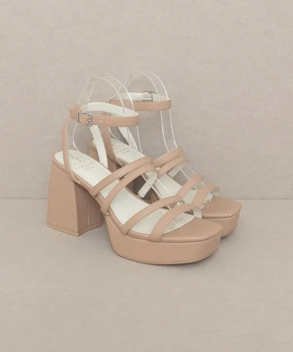 Talia Solid Color Strappy High Heel Platform Sandals