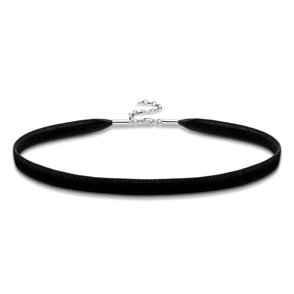 Thomas Sabo Sterling Silver Black Velvet 30-36cm Choker Chain