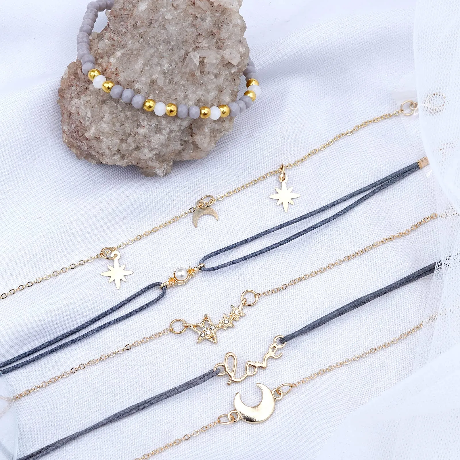 Wish Upon Gold Set of 6 Bracelets